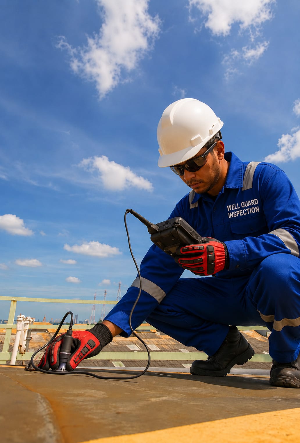 Ultrasonic thickness measurement on pipe surface